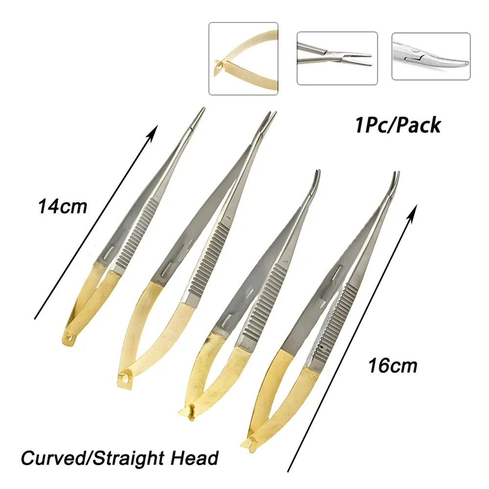 

1Pc/Pack Castroviejo Needle Holders 14cm/16cm Implant Dental Needle Holder Pliers with Lock Holding Forceps Oral Dentistry Tools