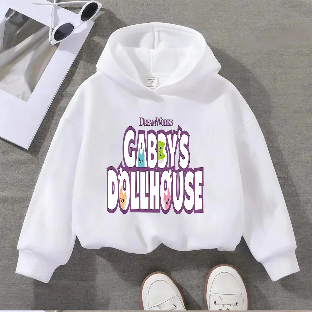 سويت شيرت DreamWorks Gabby's Dollhouse للأطفال، بلوفر لطيف مطبوع عليه رسوم كارتونية للفتيات والأولاد، ملابس علوية كاجوال مريحة