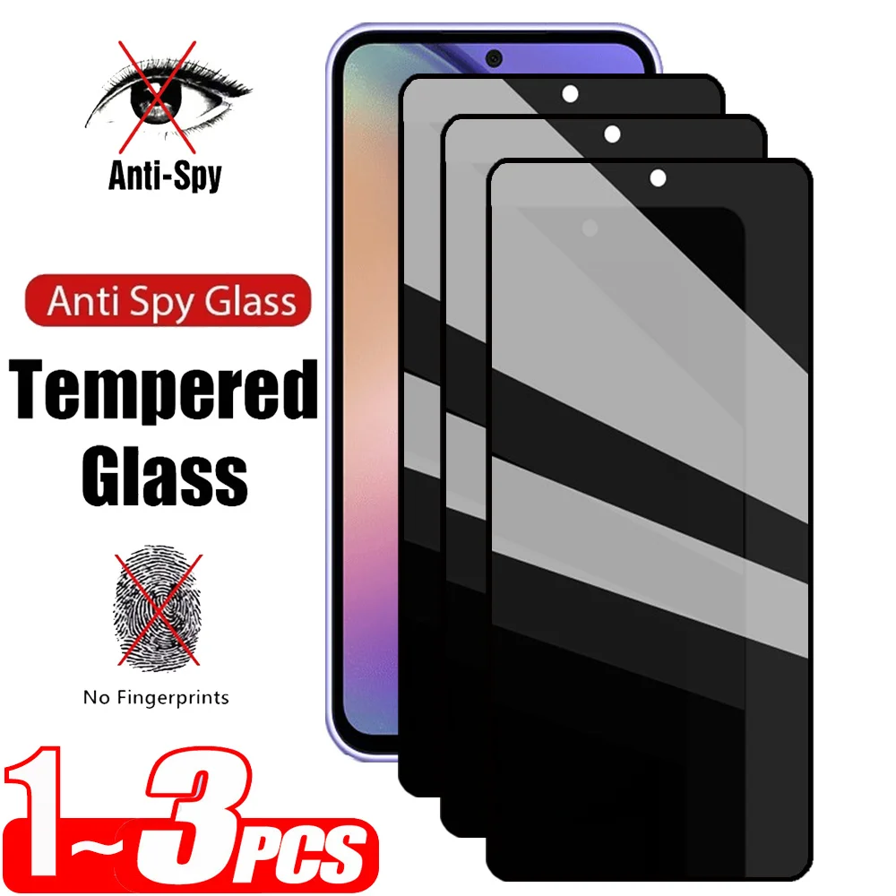 1~3 PCS A54 Anti Spy Tempered Glass For Samsung Galaxy A54 5G Privacy Screen Protector Samsung A54 Antiespia Pelicula de Cristal Templado SamsungA54 Front anti-peeping Protective Film