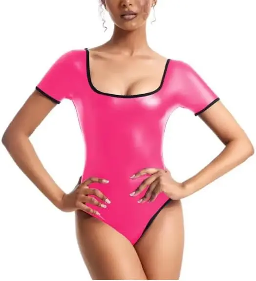 

Women's Latex Rubber Swimsuit Back Zipper