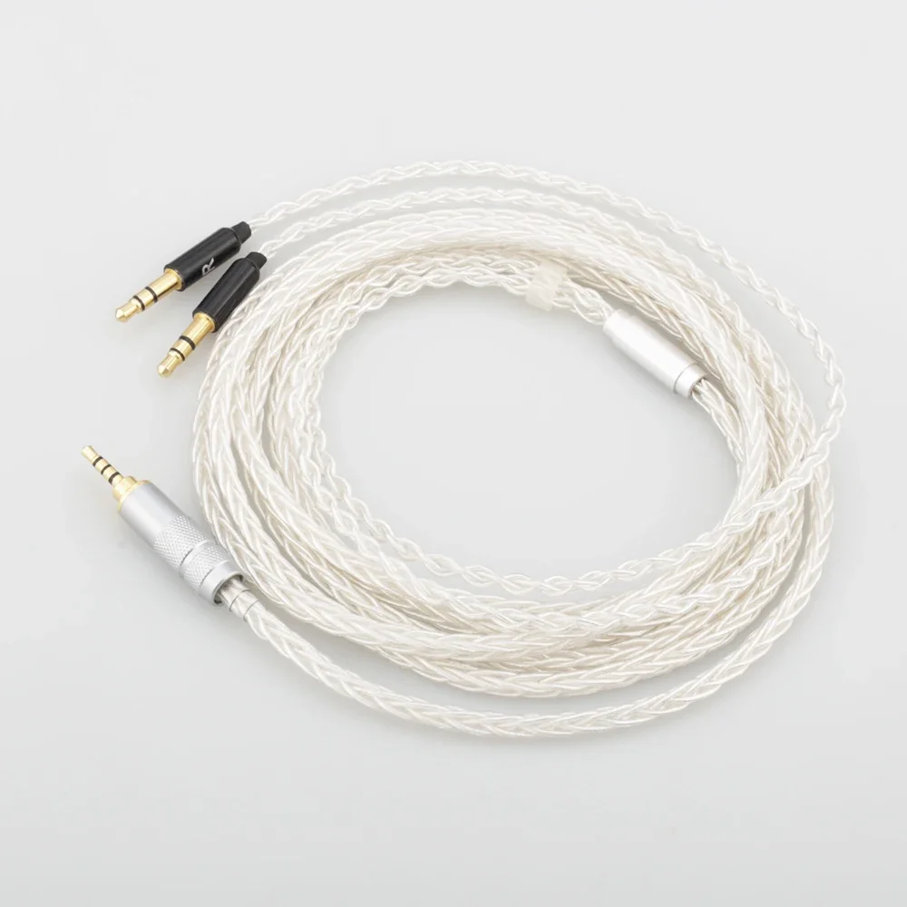 Audiocrast alta fidelidade 8 núcleos 7n occ banhado a prata 2.5mm cabo de atualização de fone de ouvido balanceado para hifiman sundara he400i he400s he560