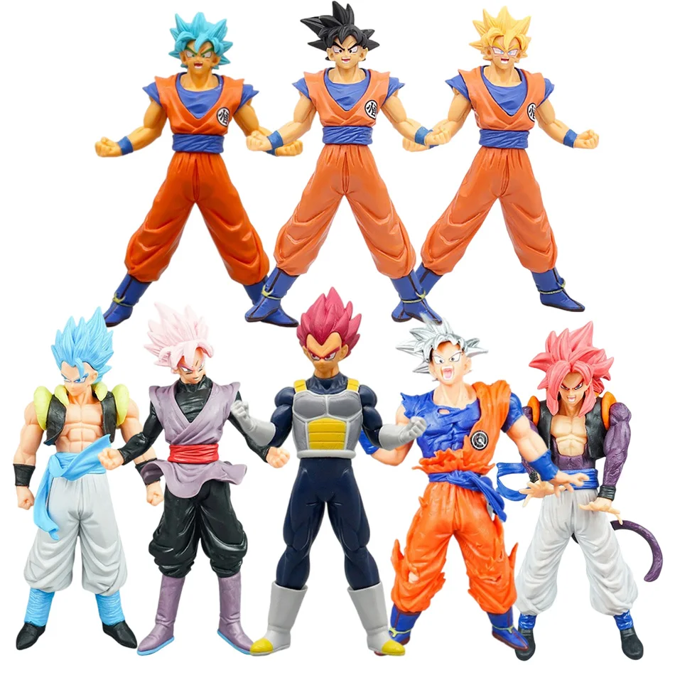 Dragon Ball Z Super Saiyan Anime Figurine Model GK Rose Goku Action Figure DBZ Gohan Figures Vegeta Statue Collection Toy Figma