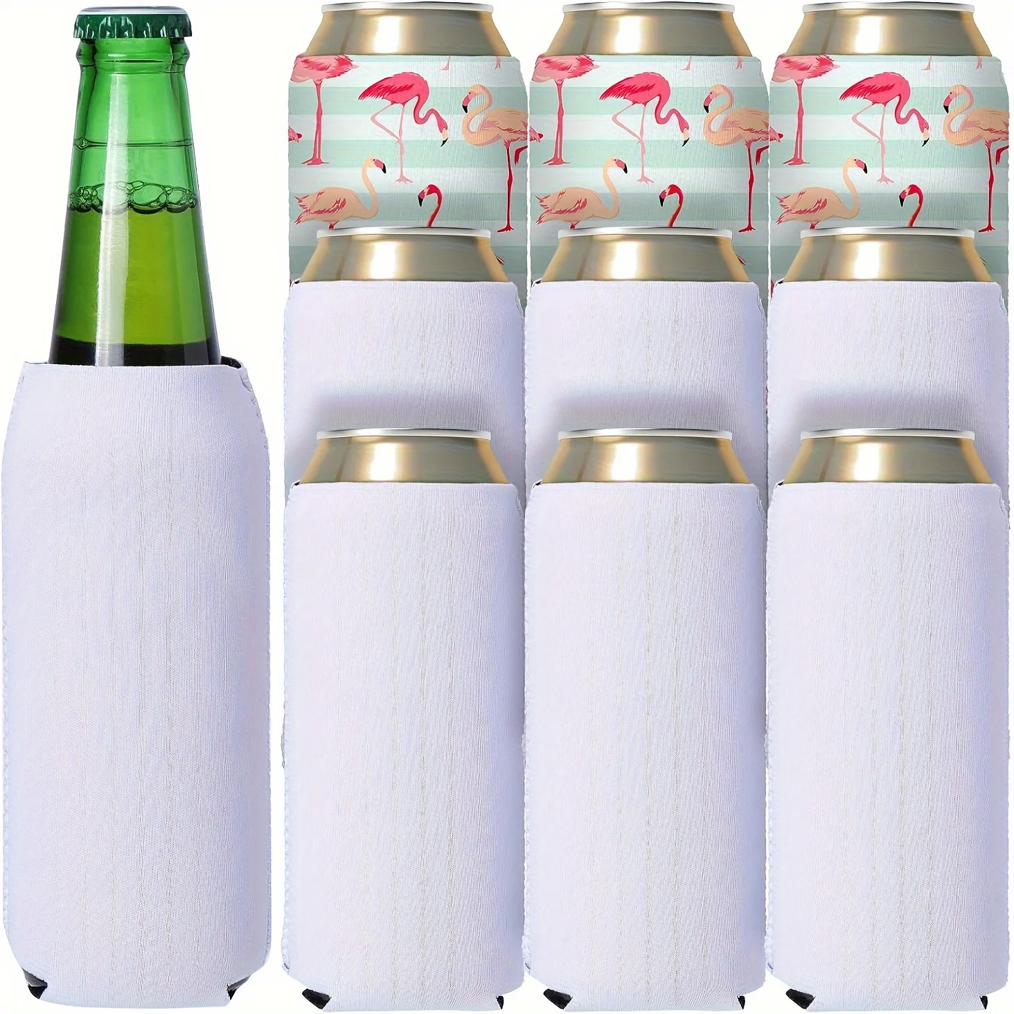 

20pcs (40pcs) Lu Ding Rubber White Can Beer Insulation Cover Beverage Insulation Cup Cover Can DIY Various Patterns