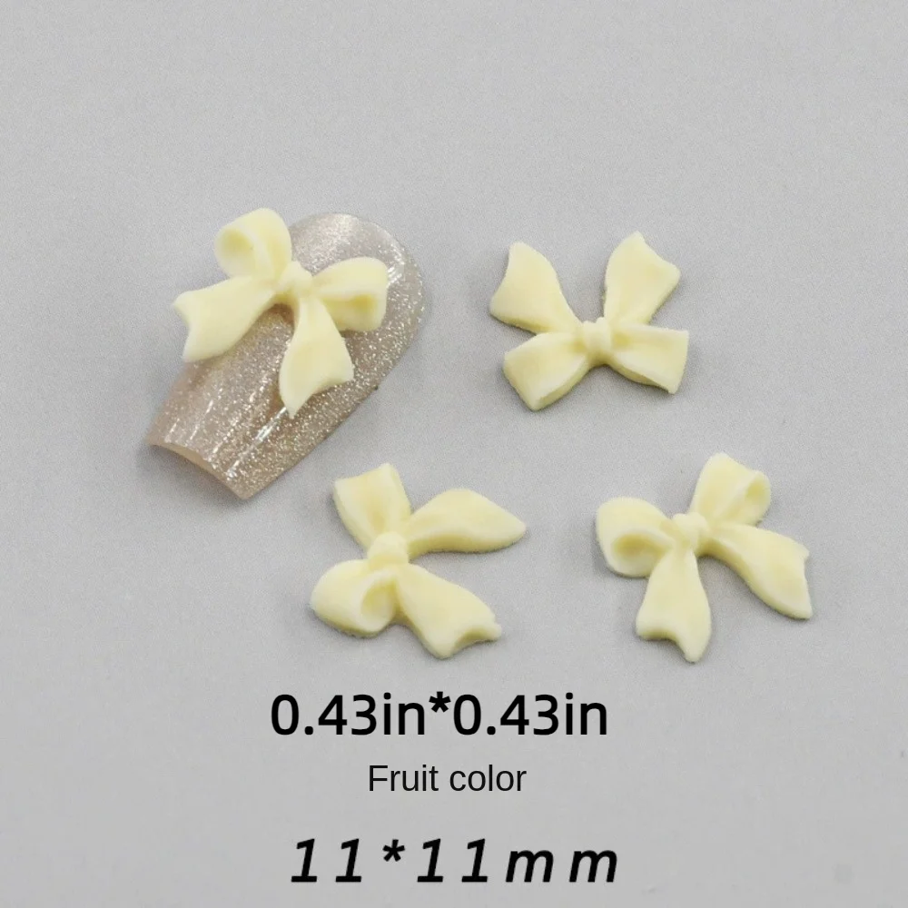 Mini Bowknot Nail Decoration, Manicure Charme, Encantadora Resina Ornamentos, Cartoon Manicure, 3D, 50Pcs, Verão