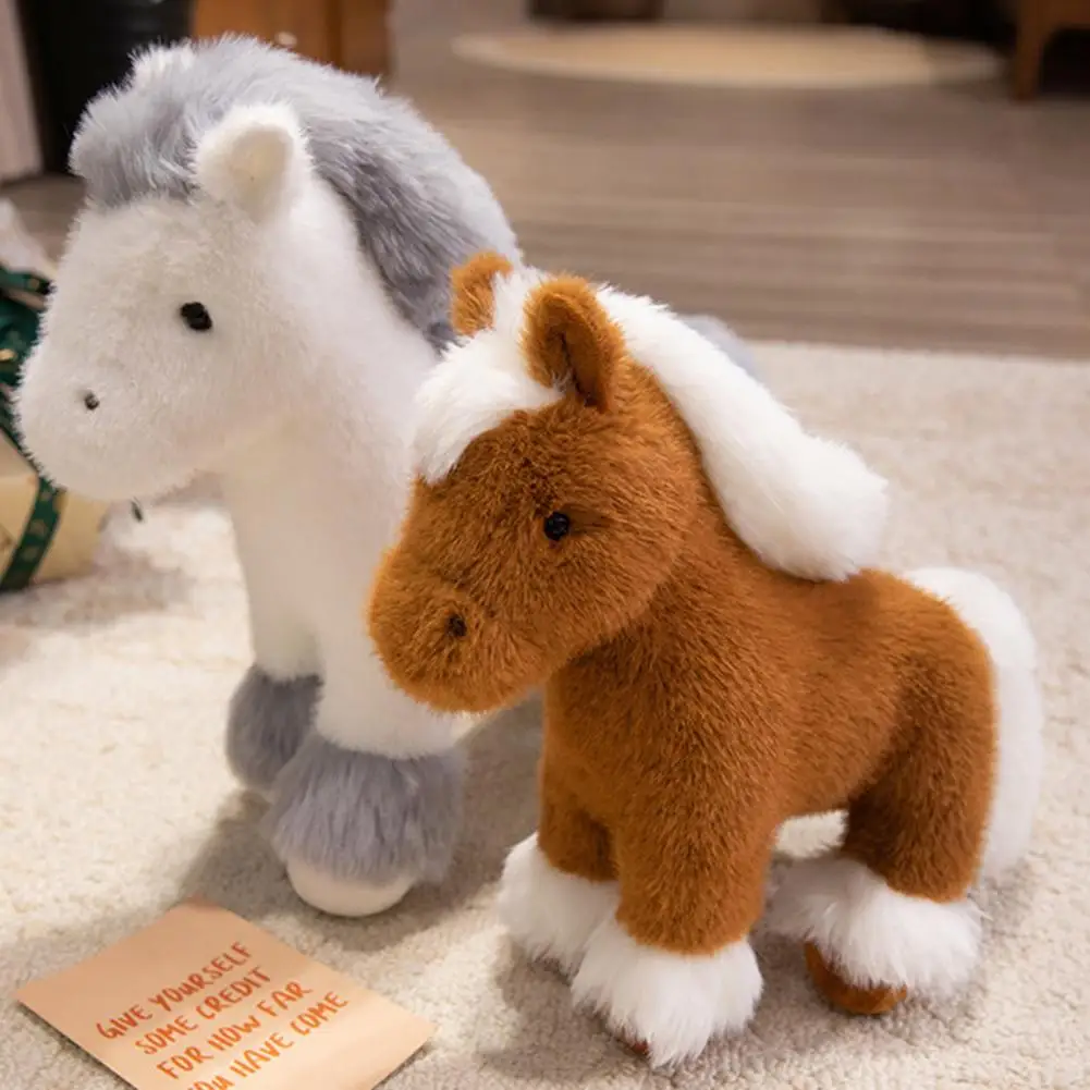 Decoración de mochila, caballo realista de peluche, juego de juguetes de peluche, Adorable potro simulado, Pony relleno, regalos de Navidad y cumpleaños para niños