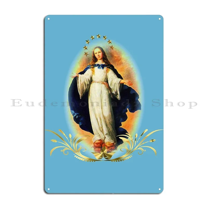 Immaculate Conception Assumption Virgin Mary Nicaragua Patron Saint Metal Sign Mural Iron Wall Decor Plaques Tin Sign Poster