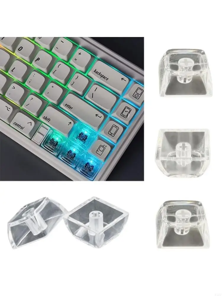 E1PF 5/10PCS 1U Keycaps, Transparent with Backlit Stain Resistant Enhances Typing For Mechanical Keyboards