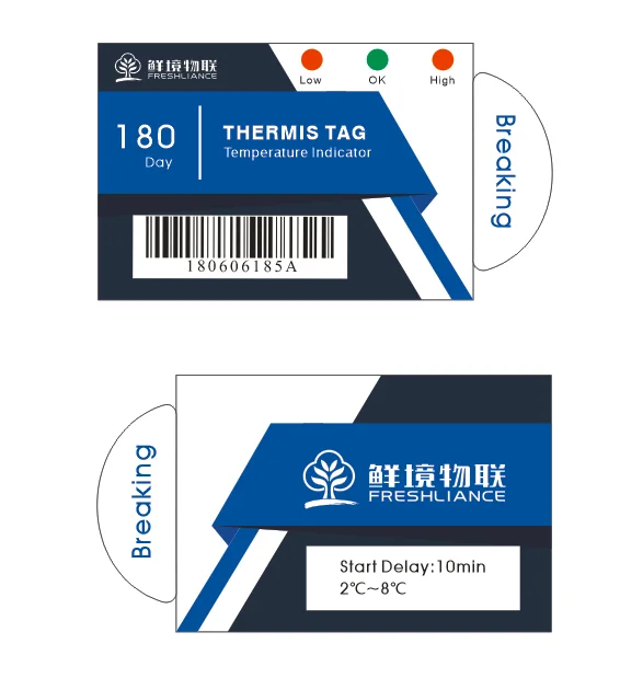 Indicatore di temperatura del tempo irreversibile di Freshliance da 5 pezzi Indicatore di temperatura del vaccino e del sangue