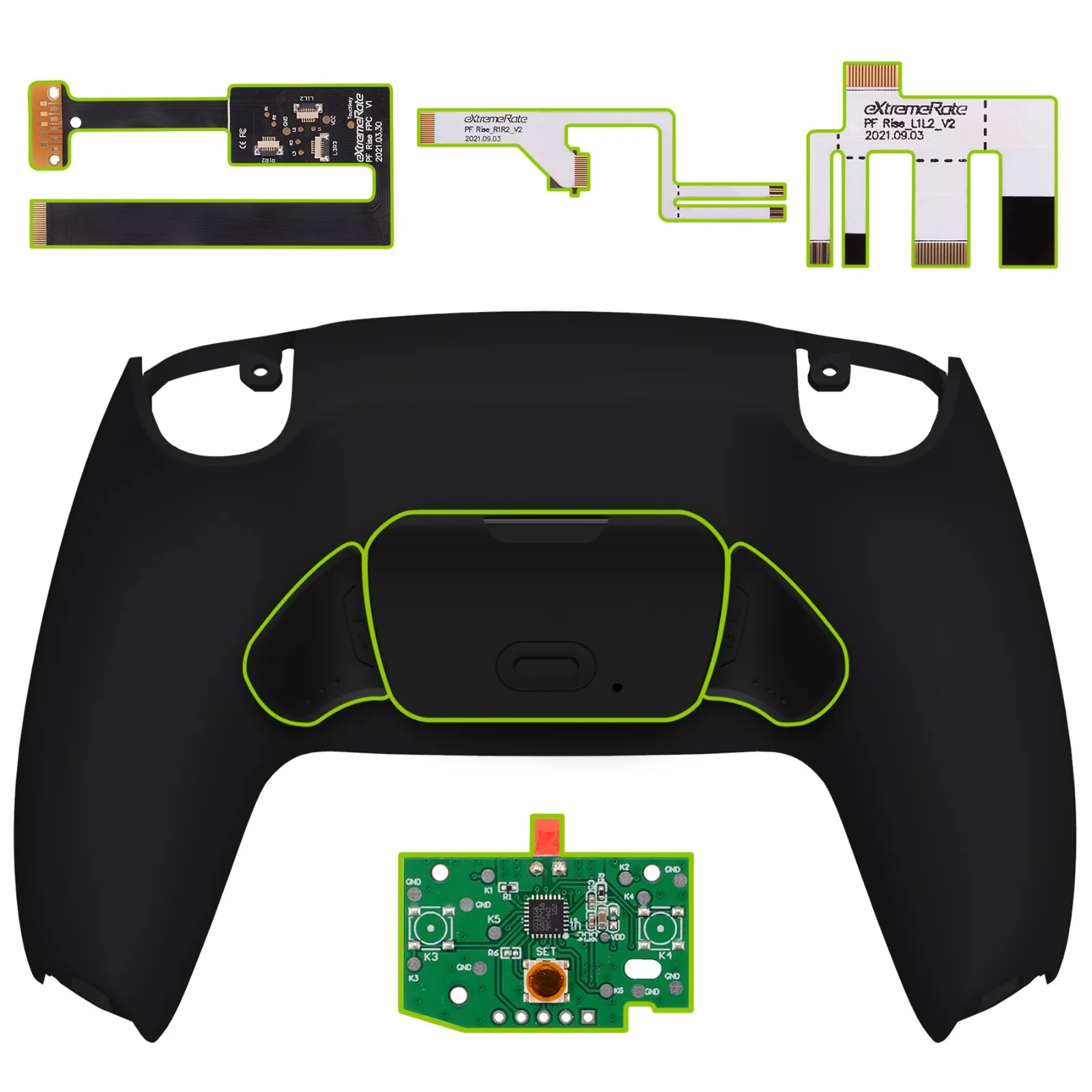 eXtremeRate Back Paddles Remappable Rise Remap Kit, Upgrade Board Back Shell Back Buttons for ps5 Controller BDM-010 & BDM-020