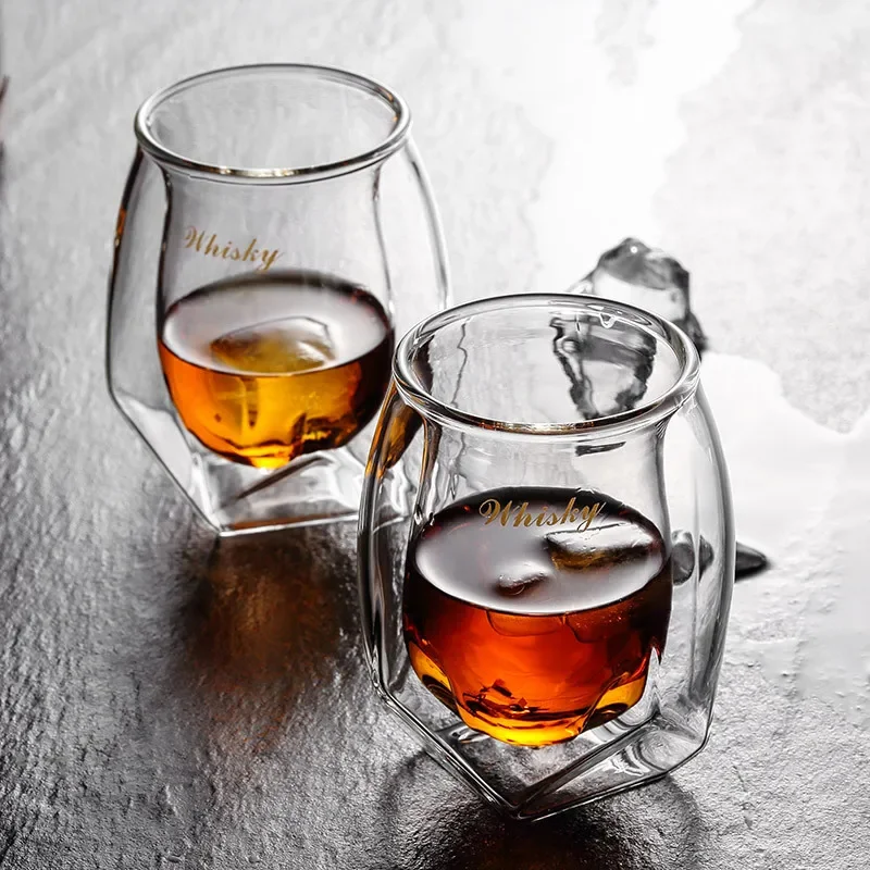 Hot Sale Ins Luxury Whisky Glass Double Bar Tequila Beer Home Kitchen Drinking Tea Cup Party Glass Classical Glass Set