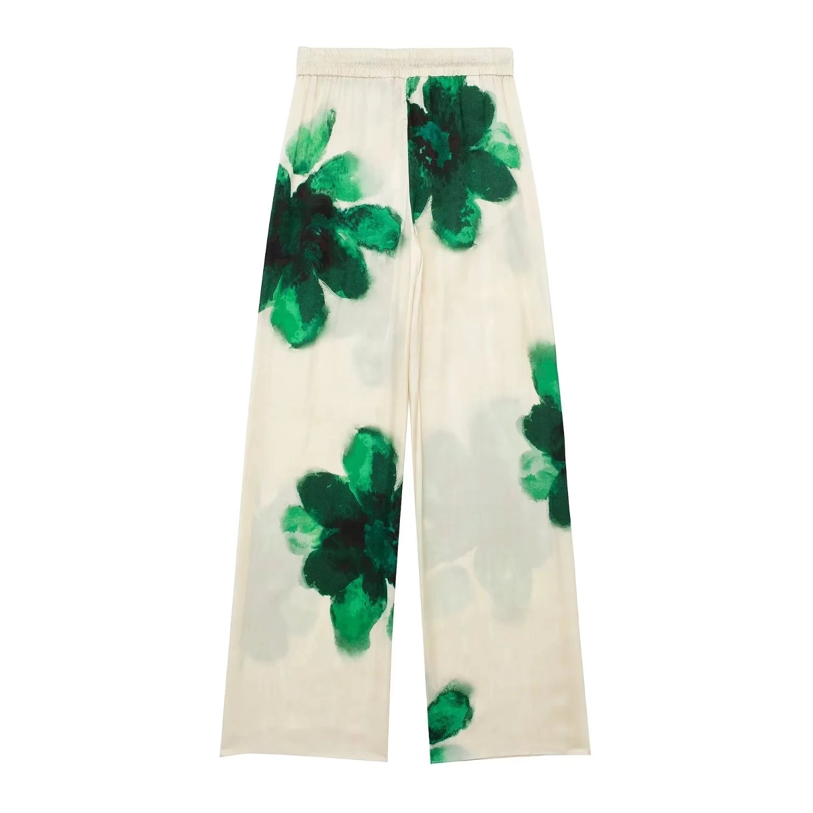 HH Frauen Fashion Floral Print Bluse Hose Sets Langarm Revers Hemd Kordelzug Breite Bein Hosen Weibliche Streetwear Anzug – Detail 12