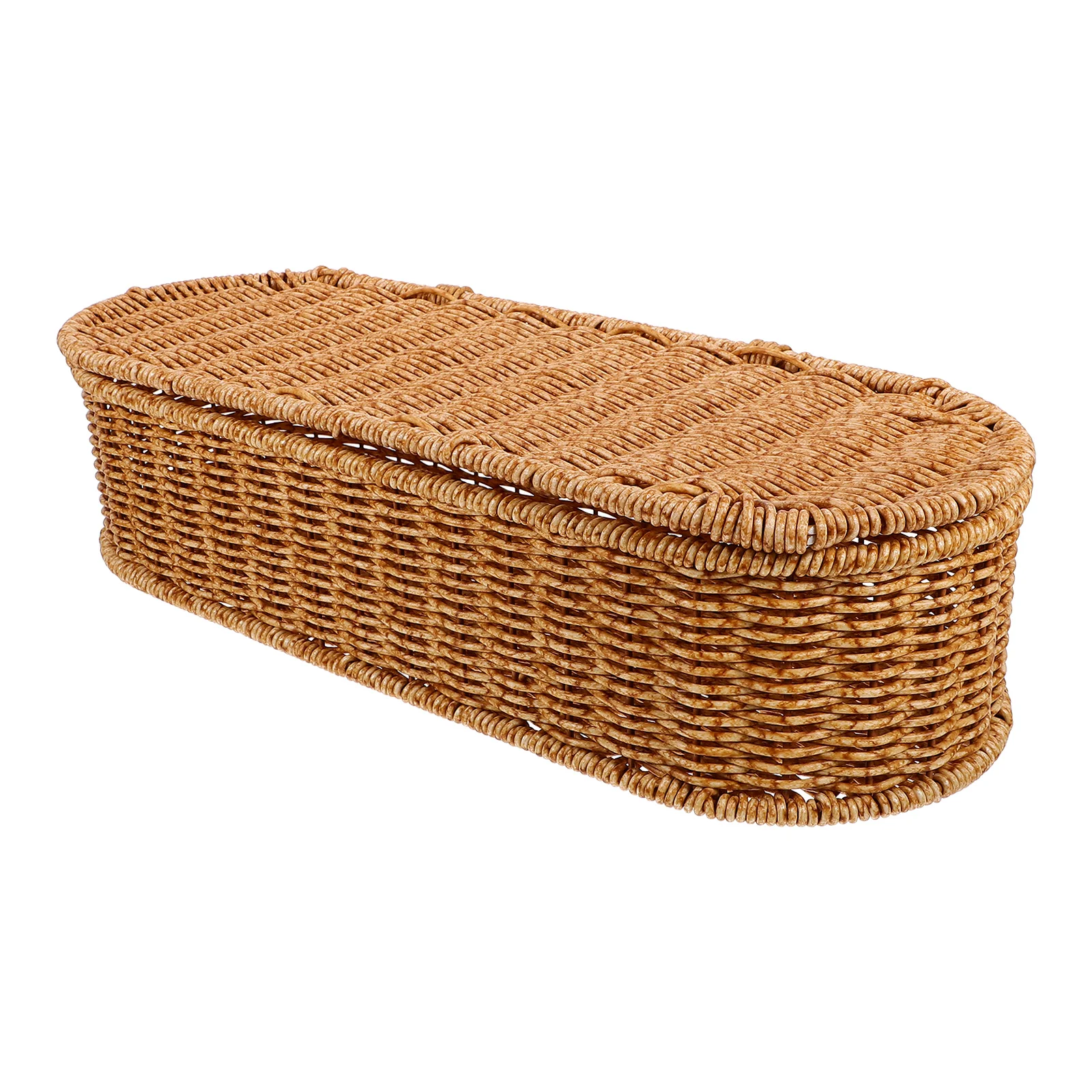 

Woven Storage Box Imitation Rattan Organizer Desktop Basket For Home Household Sundries Keys Wallets Container Gift