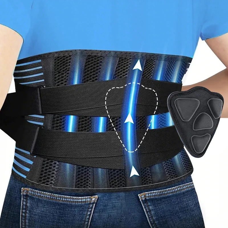 

FSPG New Universal Flexible Waist Protector Guard Straightening Compression Lumbar Abdominal Support Belt for Lower Back