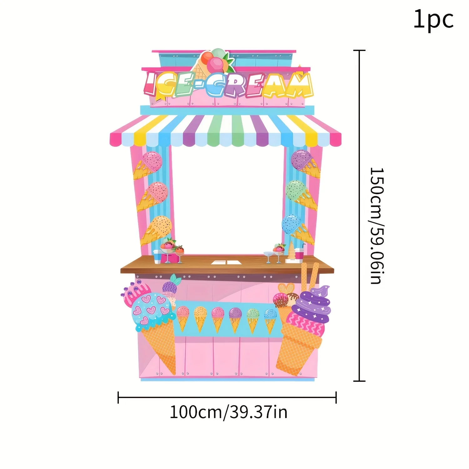 בד מעוצב כדוכן גלידה