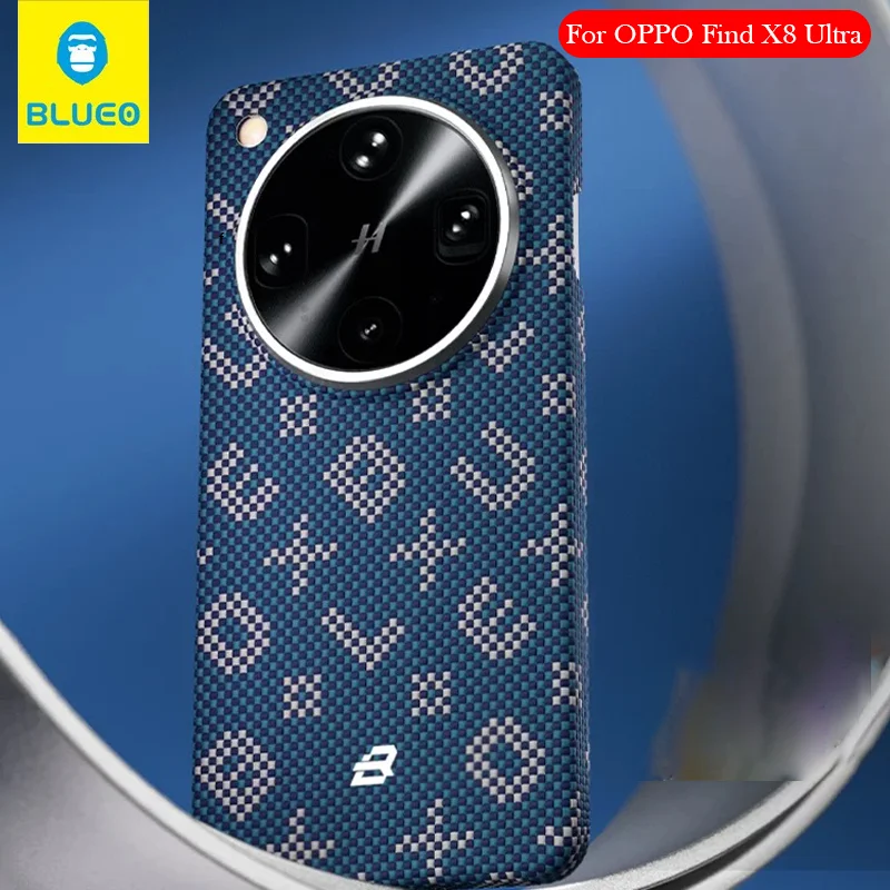 

Кевларовый магнитный чехол Blueo для OPPO Find X8 Ultra, задняя крышка из углеродного волокна