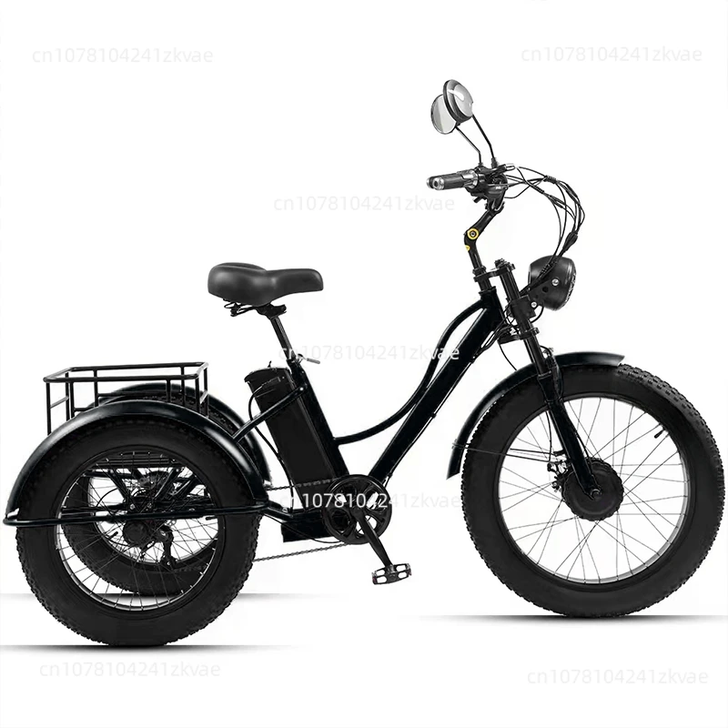 24inch Adult Electric Cargo Tricycle bike 3 wheel Fat tire bicycle scooter motorized electric tricycles E trike for transport