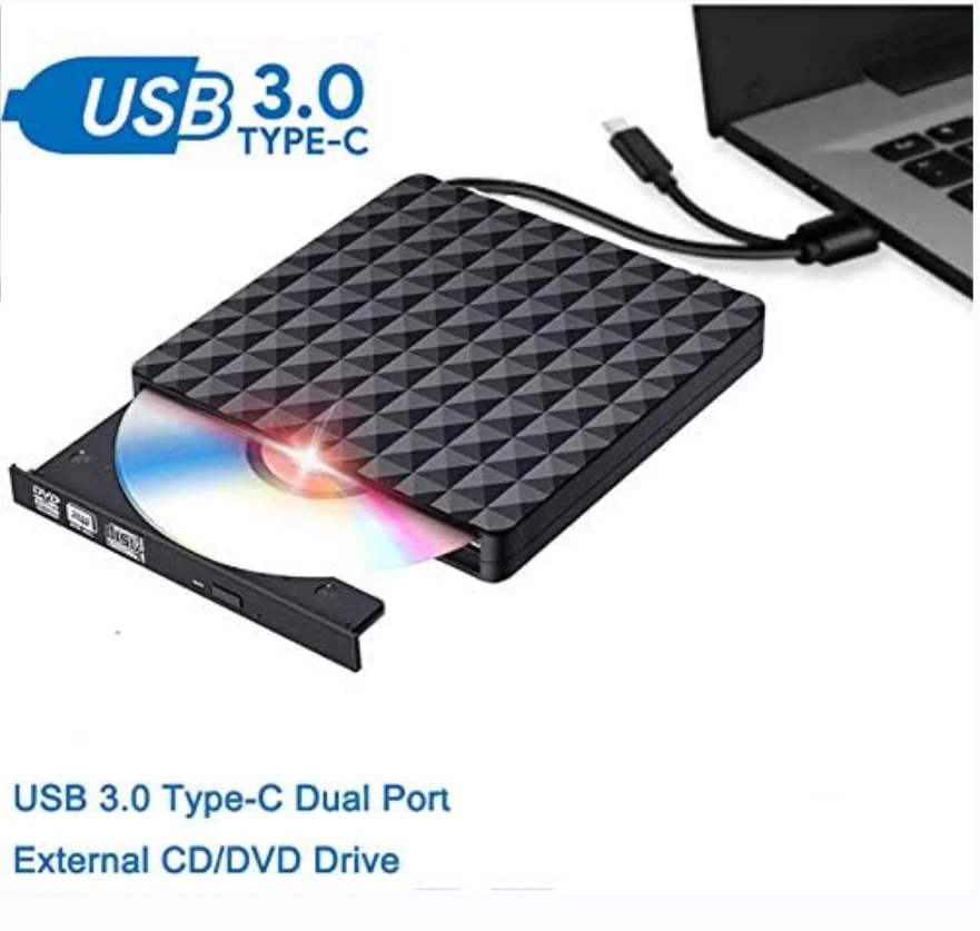 2in1 USB3.0 TypeC Slim External DVD RW CD Writer Drive Burner Reader Player Optical Drives For Laptop PC DVD Burner DVD Portatil