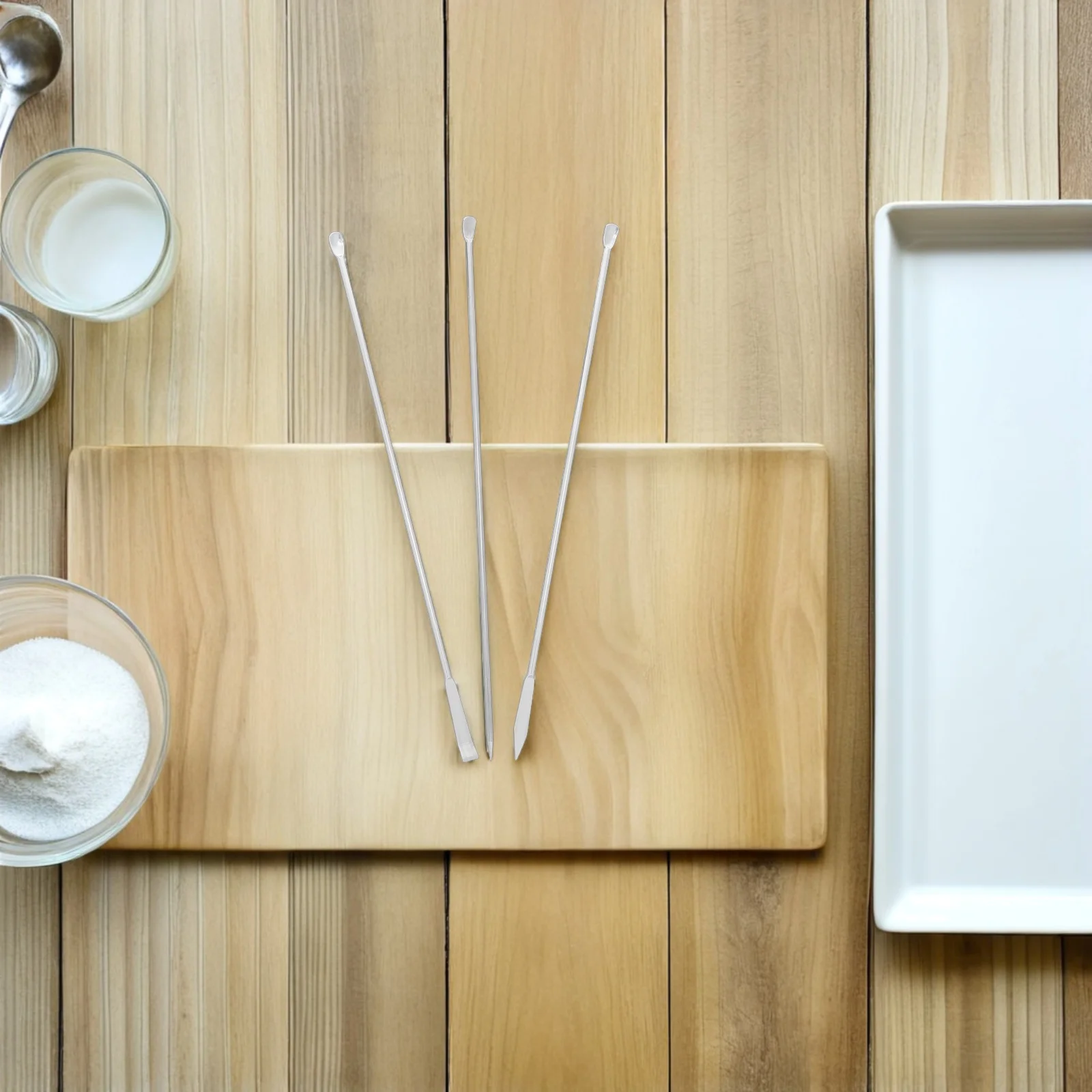 

3Pcs Stainless Steel Microspoon Lab Scoop Weighing Mixing Sampling Tool Milligram Measuring Precision Scoop