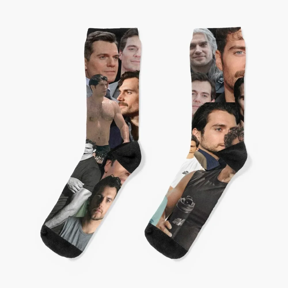 henry cavill photo collage Socks cotton cool Mens Socks Women's