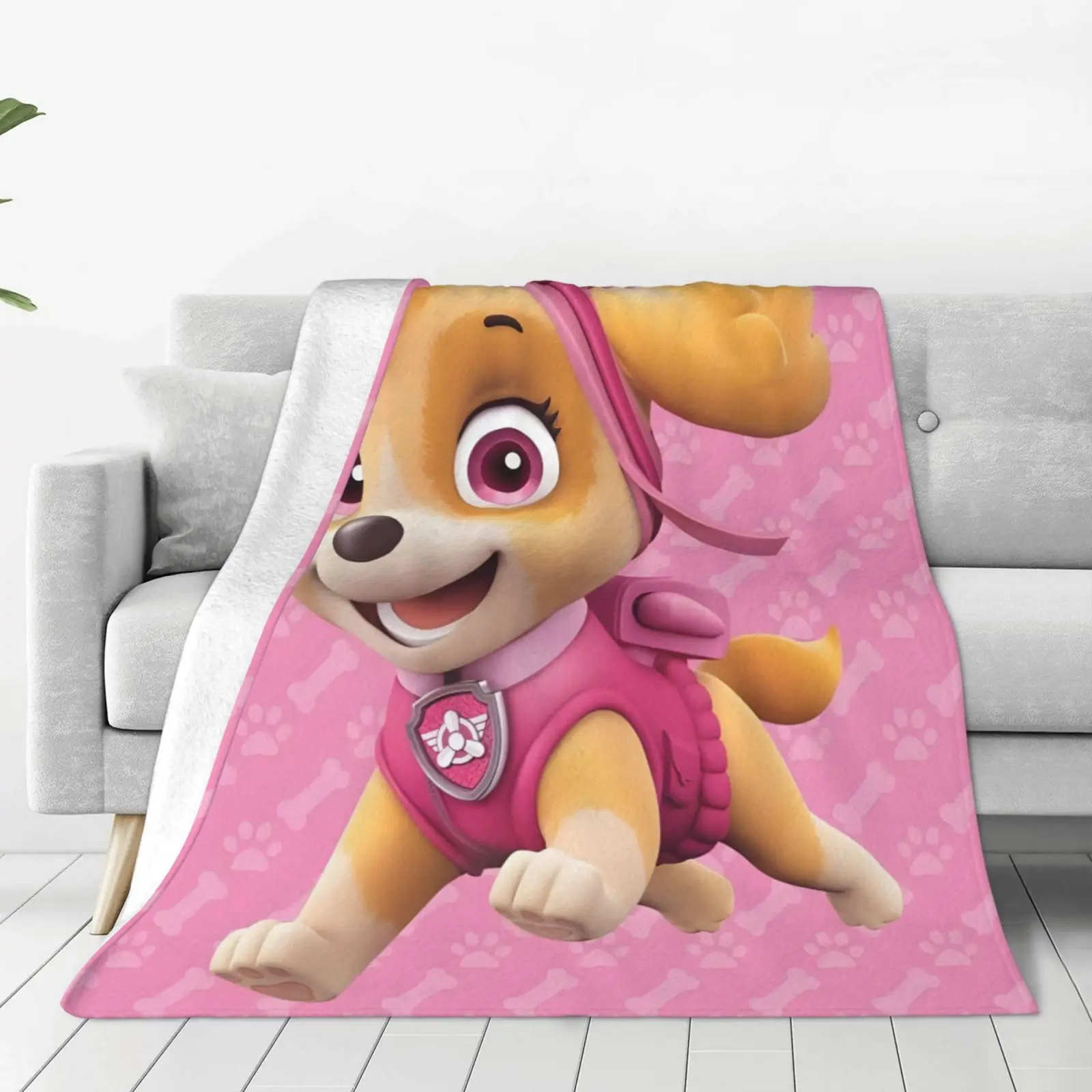 Manta para niños de la Patrulla Canina, Skye Chase Marshall, con estampado 3D de dibujos animados, manta suave para cama, sofá, siesta, regalo de cumpleaños para niños y niñas