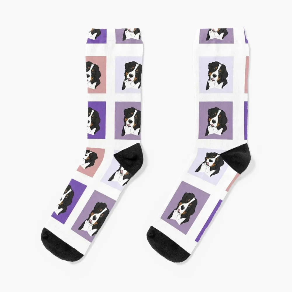 Bernese Mt. Dog: Purple Socks custom sports Stockings cycling Women's Socks Men's