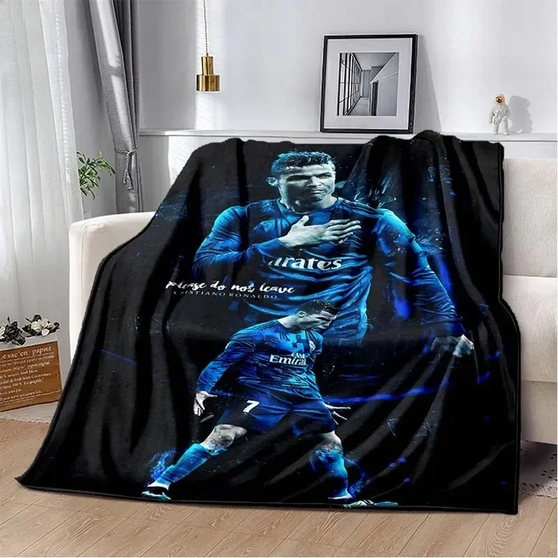 3D Print Football Star CR7 Soft Plush Blanket, Flannel Blanket Throw Blanket for Living Room Bedroom Bed Sofa Picnic Cover