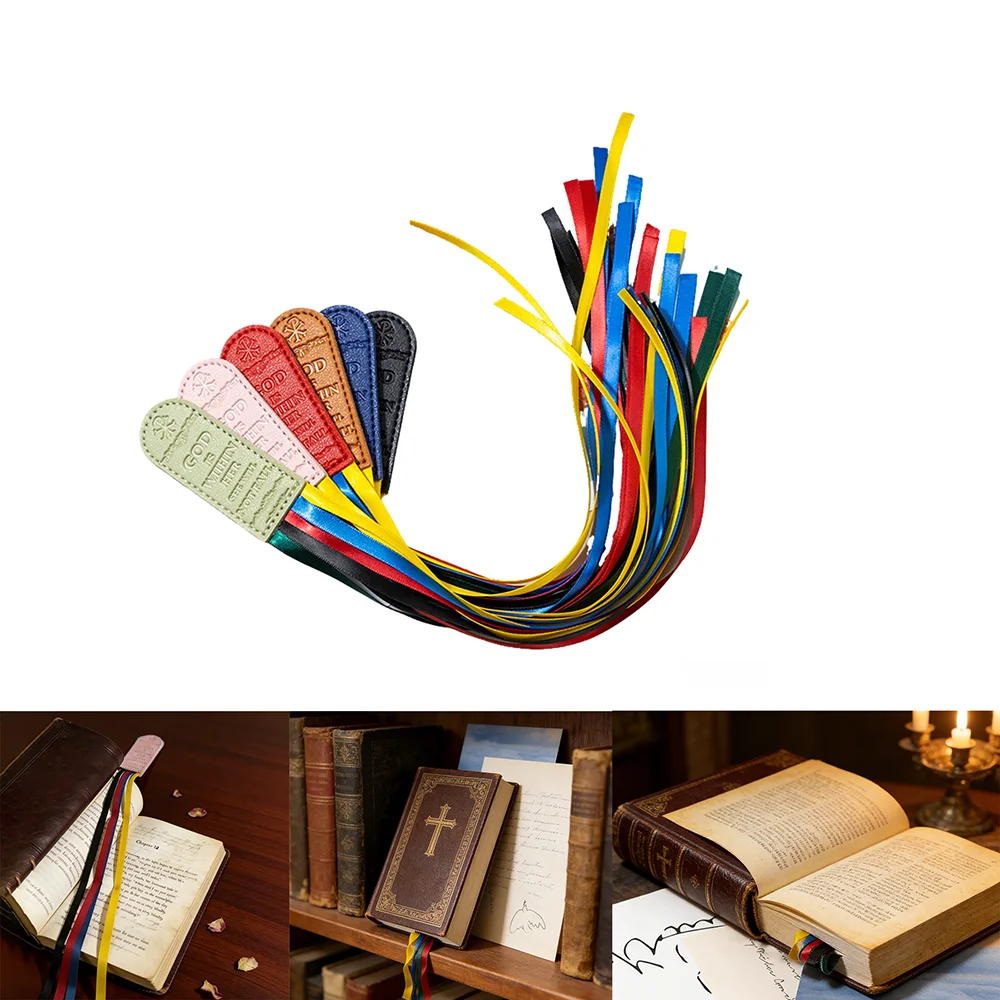 

1 шт., религиозная закладка из искусственной кожи, дневник, книжные этикетки, красочная лента, бутик, закладка, аксессуары для чтения, поделки ручной работы
