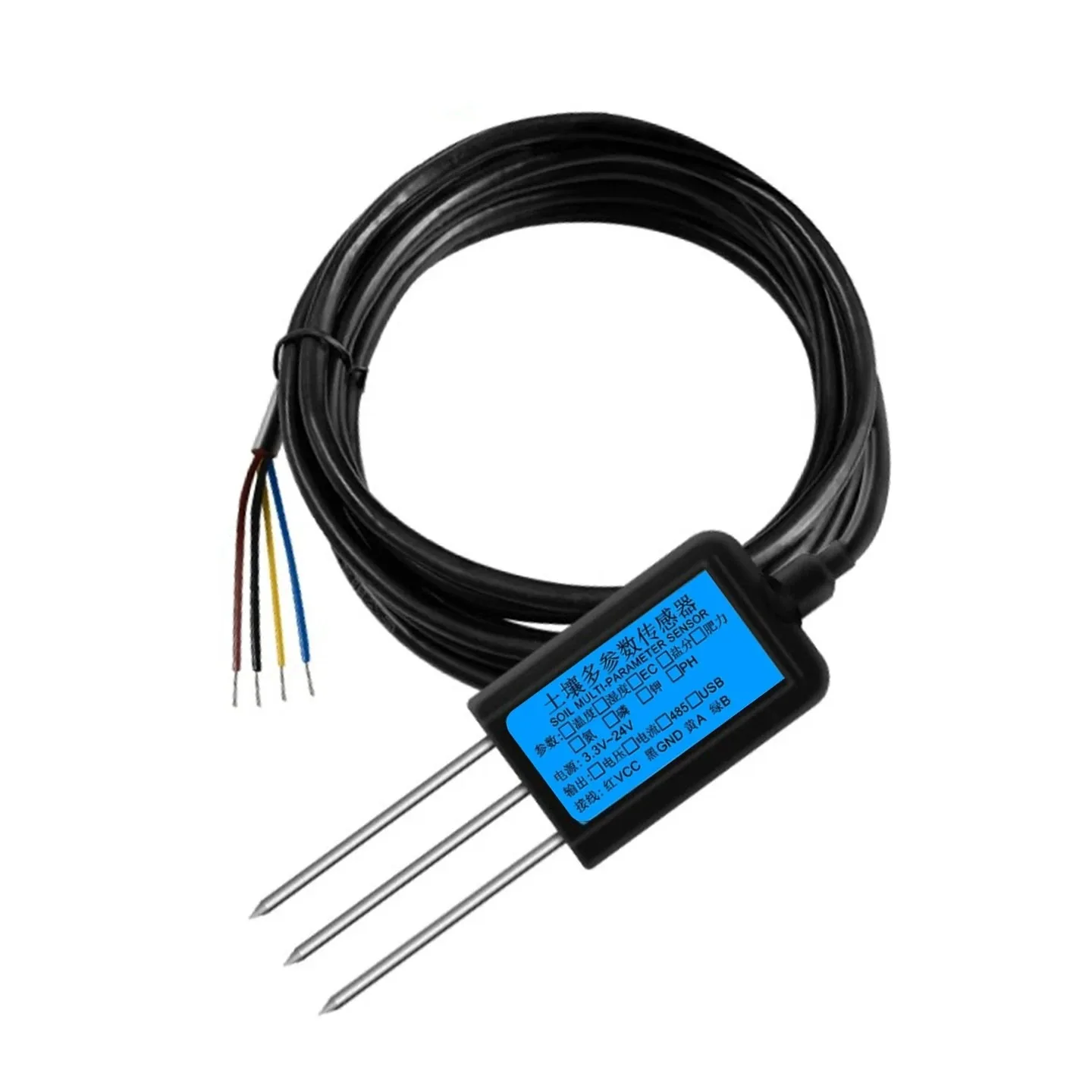 RS485 Modbus Soil Test Sensor Agriculture Measure Soil Moisture Sensor NPK Temperature Humidity EC PH 7 in 1 Soil Sensor
