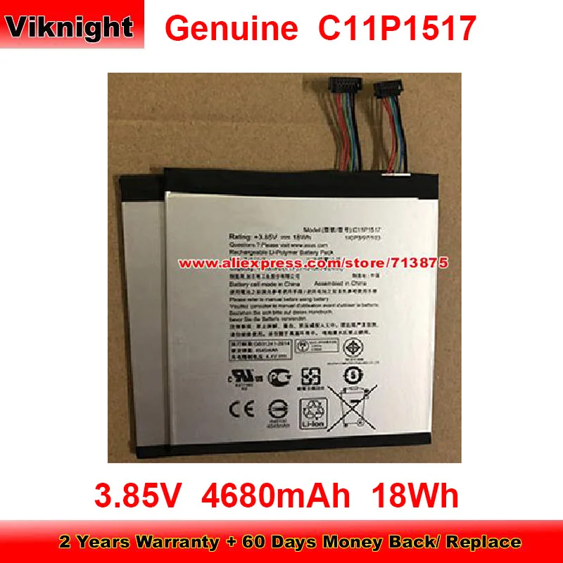 Genuine C11P1517 Battery 4680mAh 18Wh for Asus ZenPad 10 M1000CNL M1000M Z0130M Z0130MFL Z0310M Z300CNL Z300MX Z301MFL ZD301M