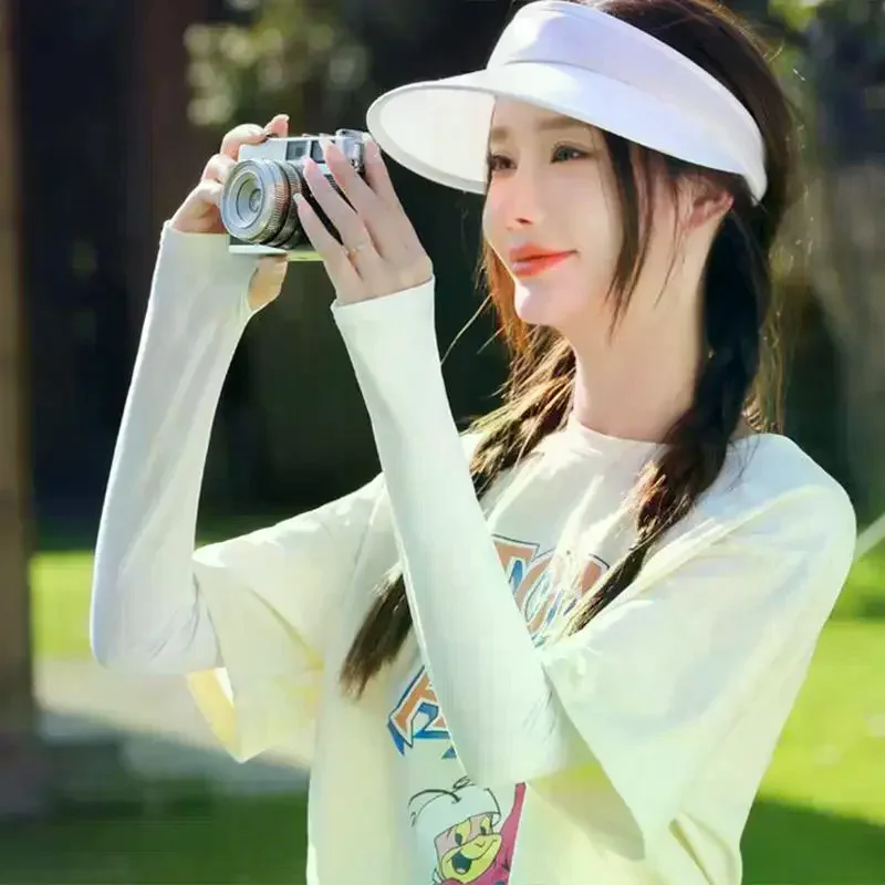 Summer Ice Sleeves For Cycling Outdoors Driving UV Protection Thin Ice Silk Sunscreen Arm Covers Unisex