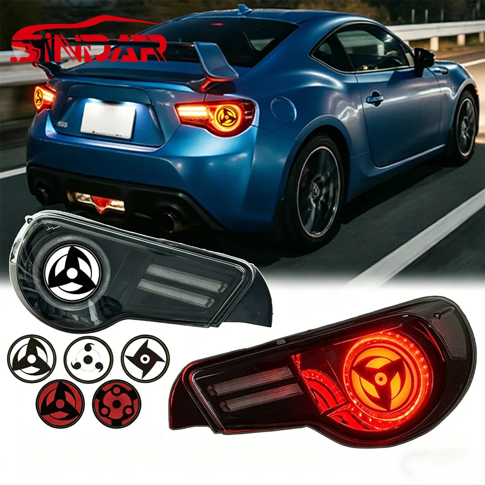 SINDAR LED Tail Lights for Toyota 86 Subaru BRZ Scion FR-S 2012-2020, Sequential Turn Signal, Sharingan Style Custom Rear Lamp