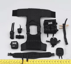 KSTOYS-Chaleco negro para colgar en el pecho, bolsa de chaleco, cinturón de cintura, accesorios para muñeca de 12