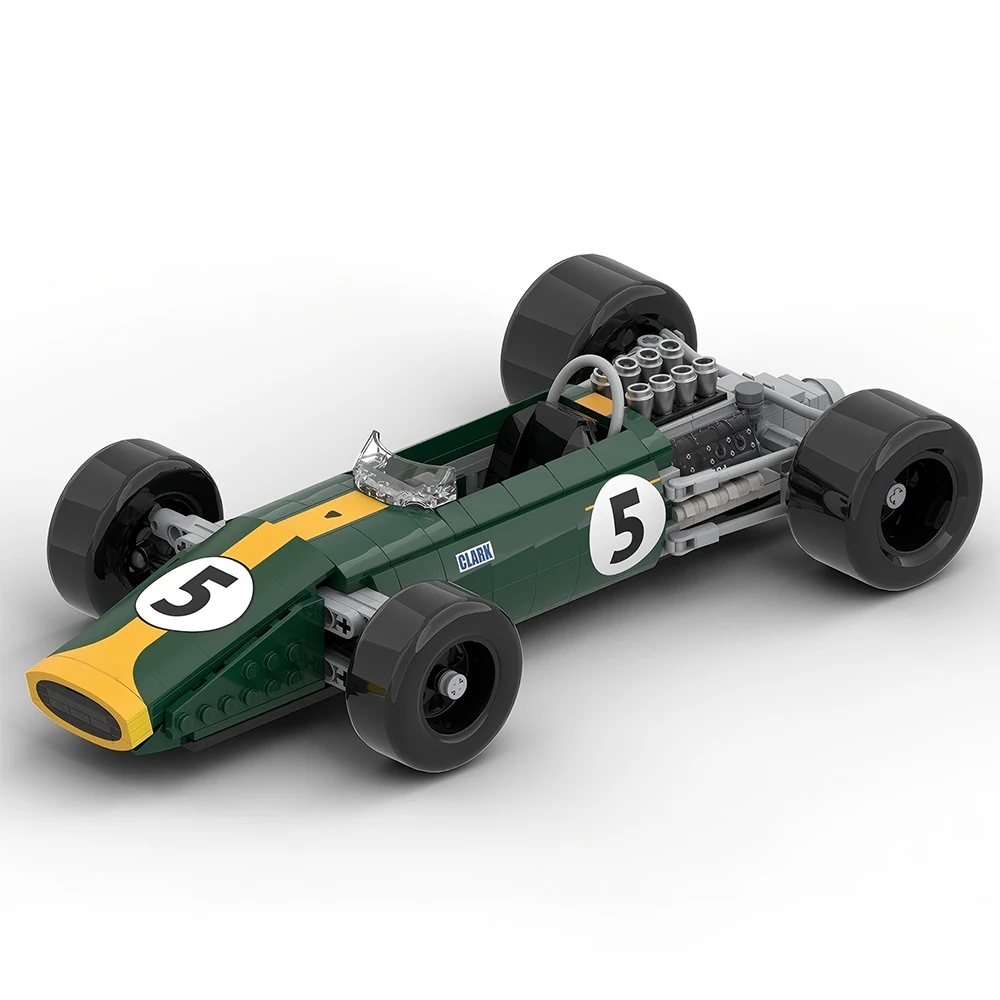 

483PCS MOC Speed ​​Series 1967 Grand Prix Lotus 49 Racing Car Model Building Blocks DIY Modular Assembly Children's Toy Boy Gift