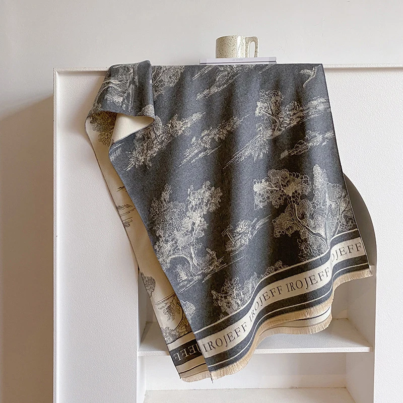 وشاح جاكار جديد على الموضة، وشاح جوكر دافئ ومريح شال دافئ في الخريف والشتاء. #3