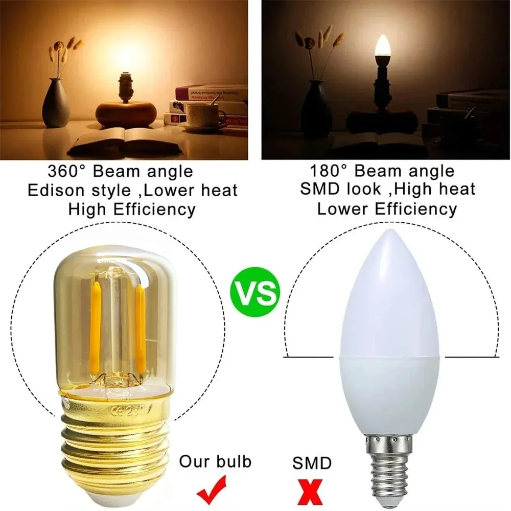 T20 T22 T28 Light Bulb Filament 2W 4W 6W Vintage Ampoule Incandescent Spiral E12 E14 E27 Lamp Glass Bulb Vintage Candle Light