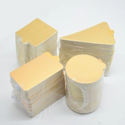100 Pcs Golden Mousse Cake Boards Mini Cardboard Base Circular Square or Rectangular Cake Plates Cupcake Dessert Display Tray