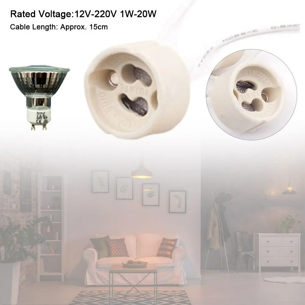 G4/G5.3/G9 Lamp Holder Ceramic Head G4 Socket Plug Bulb Base 10cm Wire Connector G4/G5.3/G9 Lamp Base for Halogen lamp