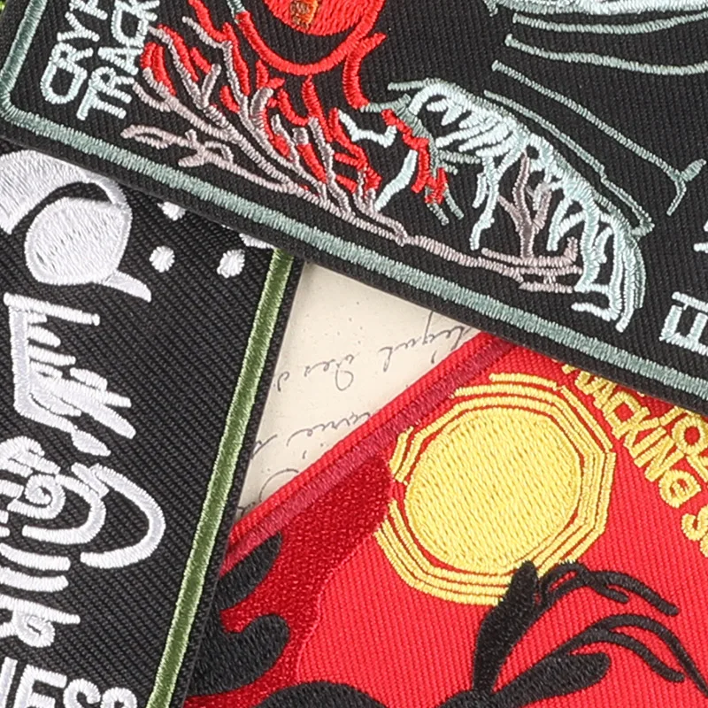 Diy Cryptozoology Embroidery Iron on Patches Monster Cloth Appliques Mothman Badge Extraterrestrials tracking Emblem for Jackets