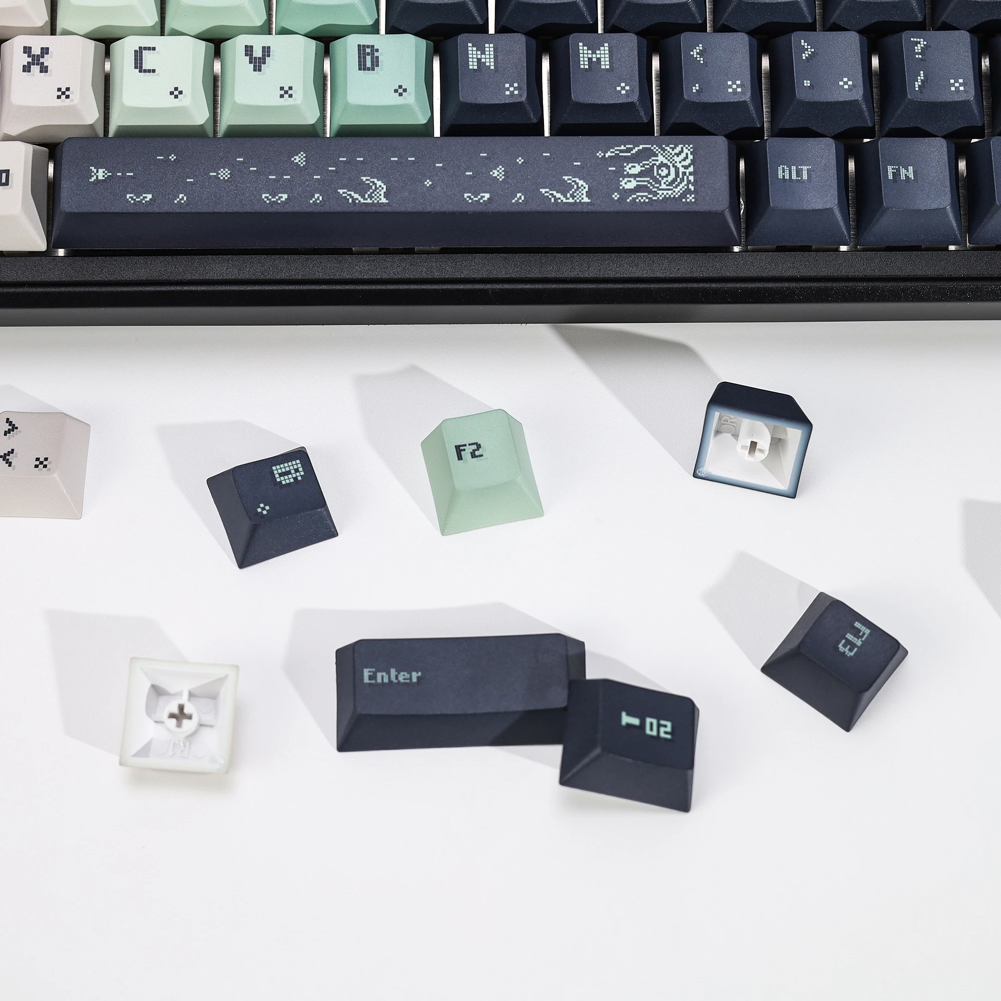 KBDiy Space Impact Keycaps Retro Cherry Profile Alice PBT 7u Keycap Custom für MX Magnetic Switch Gaming Mechanical Keyboard KIT – Detail 3