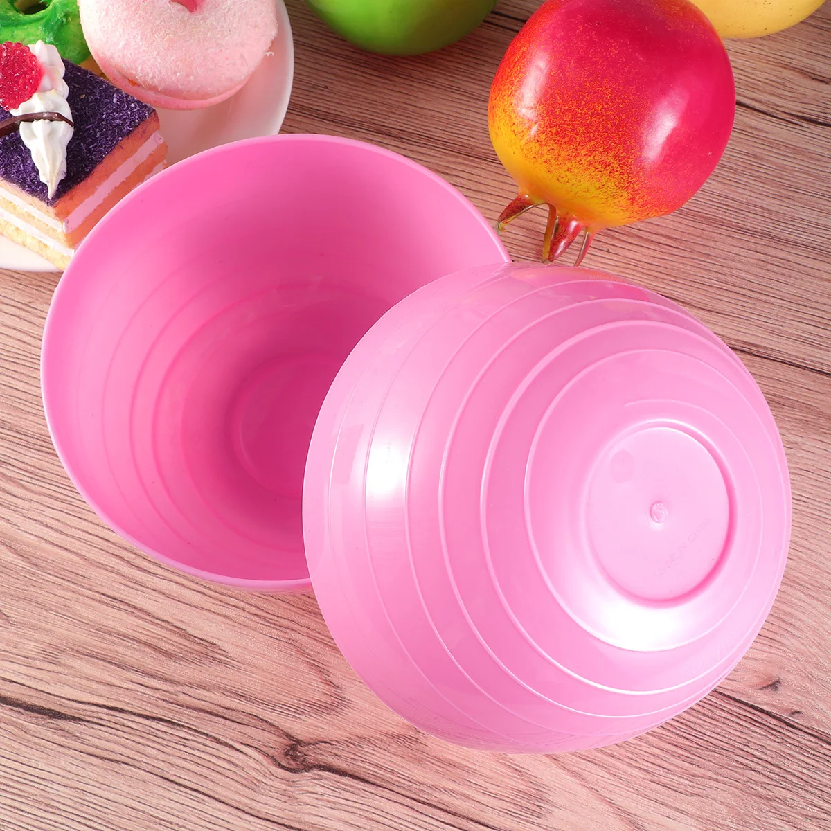 

6Pcs Plastic Party Bowls 3 Colors Reusable Serving Bowl Set for Snacks Candy Chips Pasta Salad Dip Outdoor Events Dishwasher