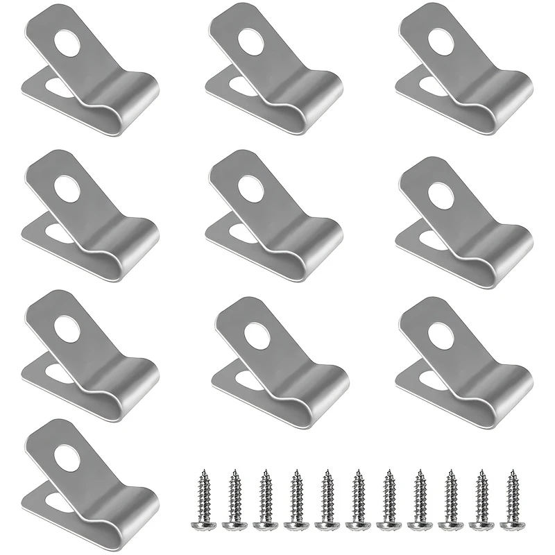 10sets Fence Clamps Cable Fixing Clips With Screws Rust Proof Fence Installation Clips For Garden And Courtyard Fence Supplies
