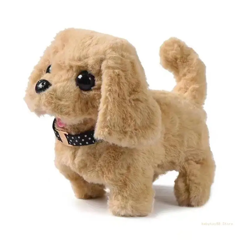 Y4UD Realistic Walking Dog Barking Puppy Toy Electronic Plush Pet Kid Interaction Toy