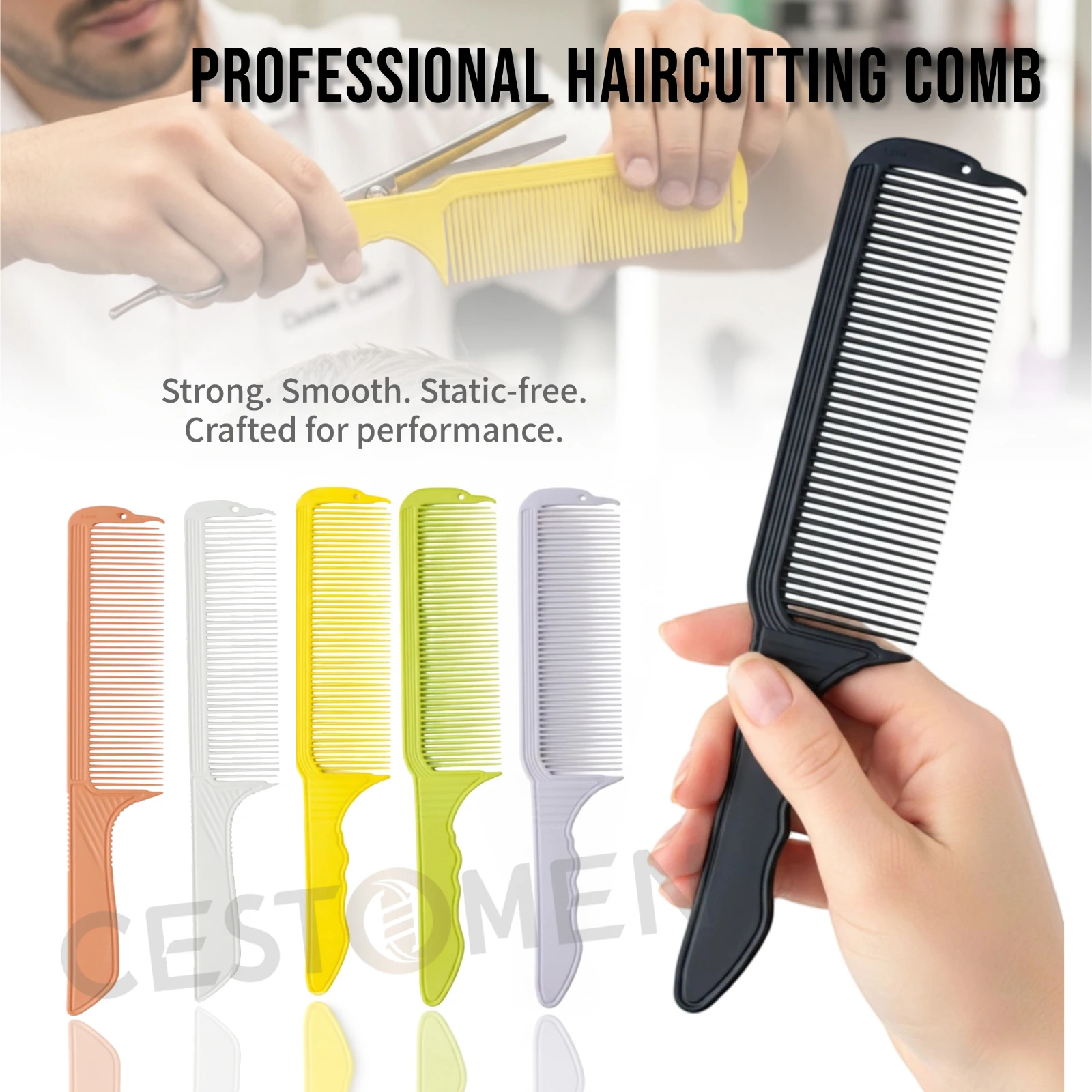 

1Pc New 2 Sizes Professional Flat Top Styling Combs For Men Barber Hair Cutting Comb Anti-static Hairdressing Tools For Women