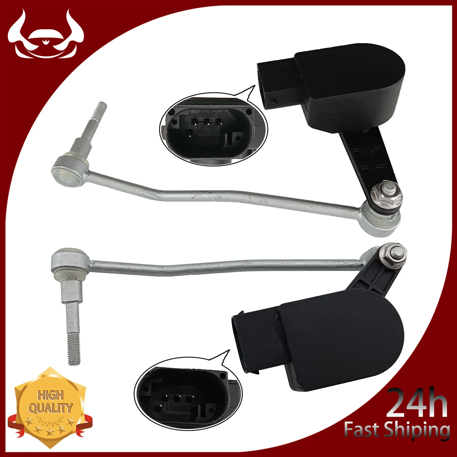 

Front Left&Right Headlight Level Sensor Compatible with Audi A8 A8Q S8 Height Sensor For VW Bentley 4E0941285G 4E0941286G