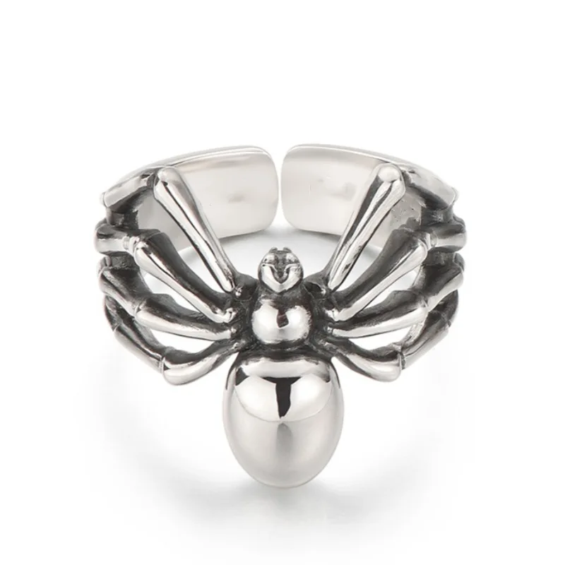 

S925 Sterling Silver Male Ring Finger Elegant Animal Open Ring for Men Fashion Party Punk Fine Jewelry Circle Gift