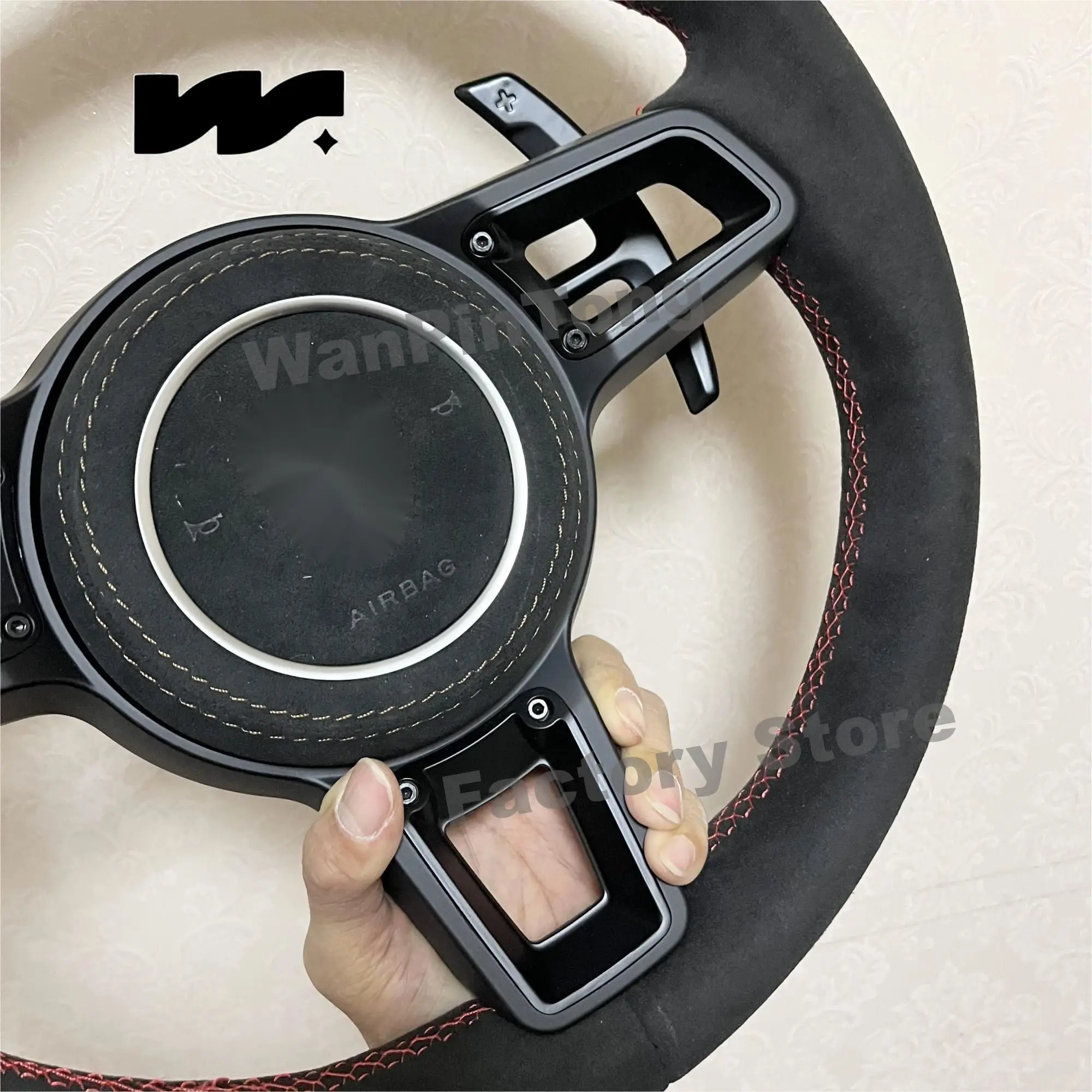 Customized steering wheel for Porsche Macan Cayenne Panamera Taycan 718 Cayman 991 992 911 Carrera GT2 GT3 GT4