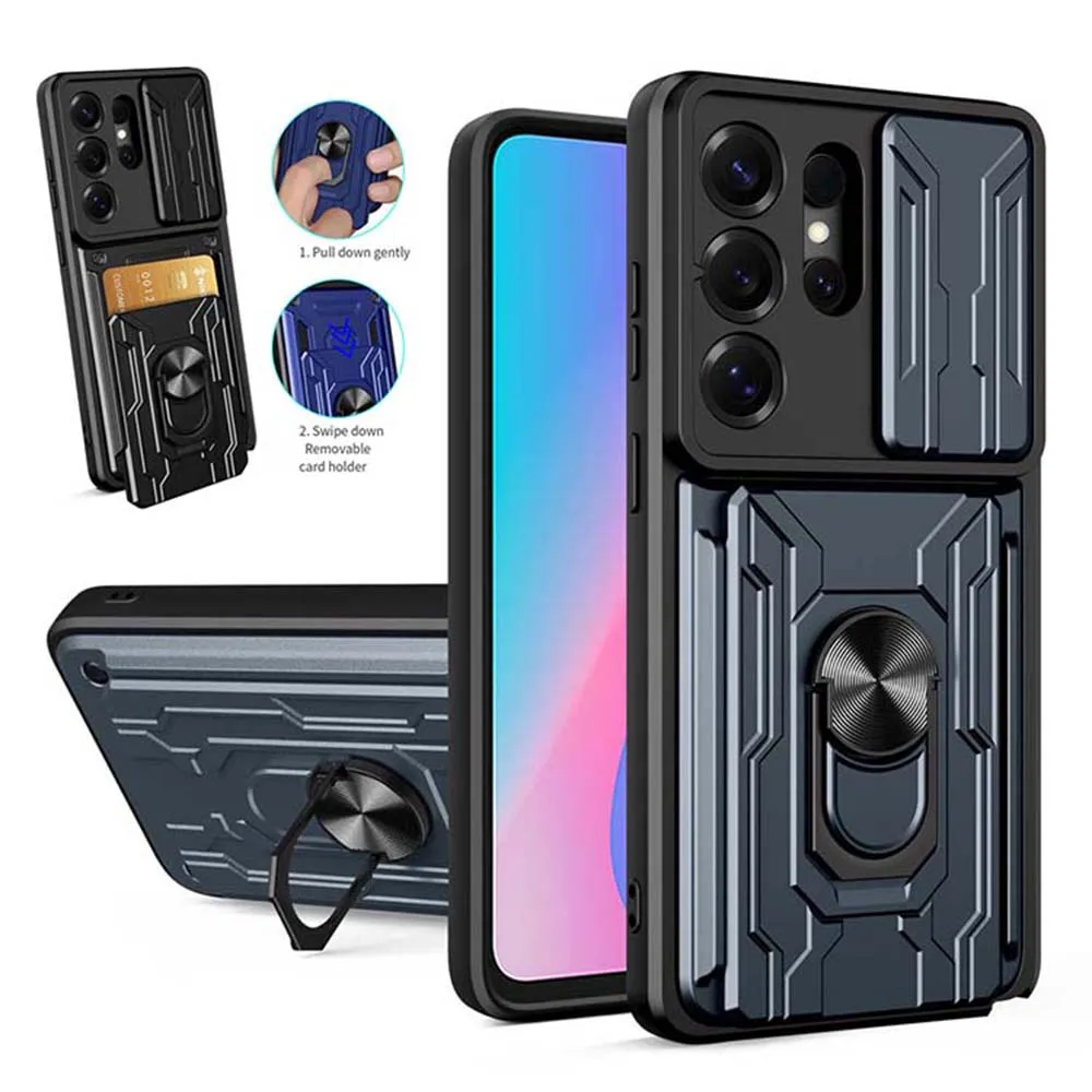 Heavy Duty Armor Case For Samsung Galaxy S26Ultra S26Plus S26 Card Holder Slot Cover