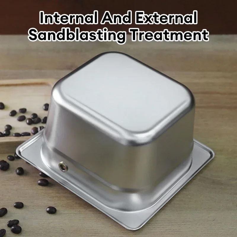 Large Capacity Coffee Knock Box Stainless Steel Coffee Shop Espresso Dump Bin Anti-slip Grind Waste Bin Coffee Grounds Bucket