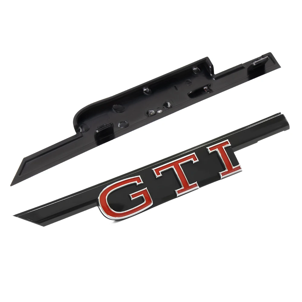 1pc Black/Red 3D ABS GTI letter front grille Emblem replacement Style Suit For VW Golf 8 GTI Rline GTD Car Accessories Styling