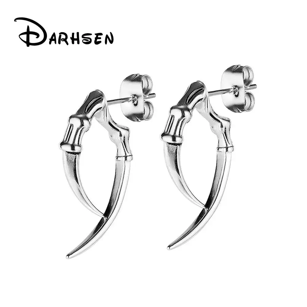 DARHSEN Unisex Punk Women Men Stud Earring Novelty Design Silver color Stainless Steel  Fashion Jewelry Gfit New Arrival 2021